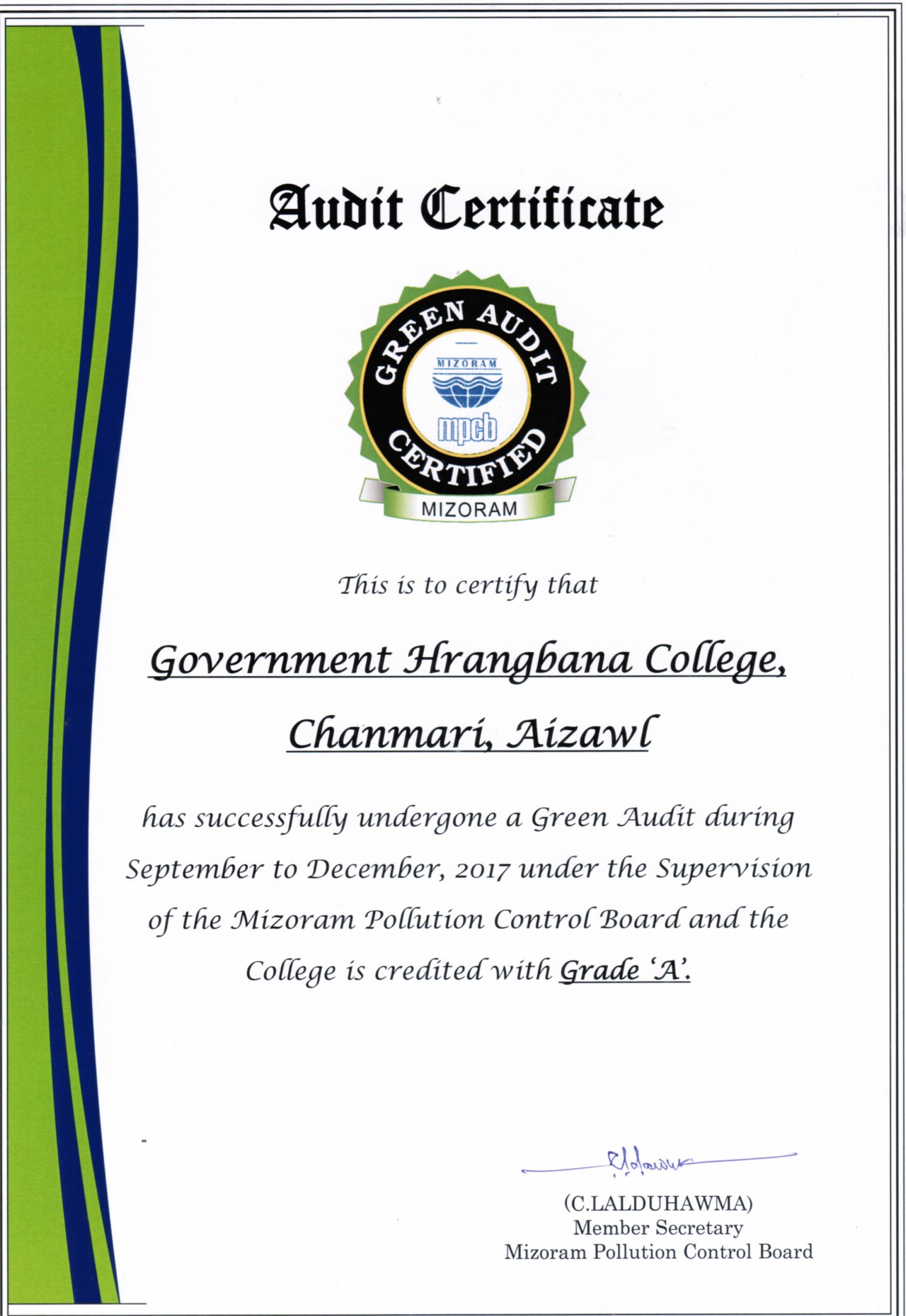 Govt Hrangbana College Government of Mizoram India